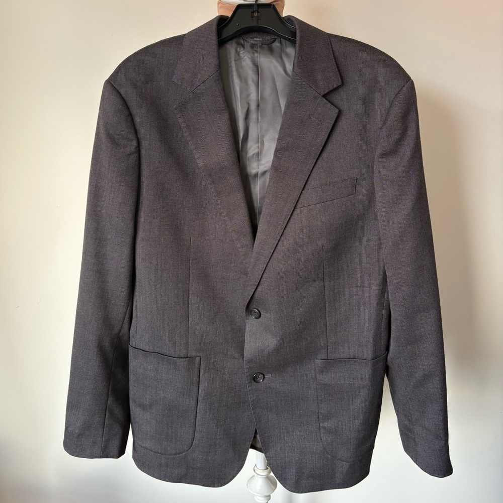 BONOBOS Jetsetter Stretch Italian Wool Charcoal Gray Blazer Jacket EUC Size 42R